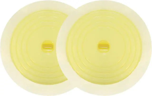 Main image of V-TOP Bathtub Drain Plug 2 Pack, 6 inches Large Silicone Tub Stopper Hair Stopper Flat Suction Cover for Kitchen Bathroom and Laundry (Yellow Transparent)