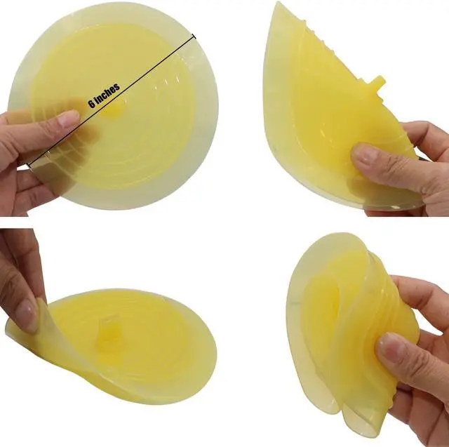 Alt view image 6 of 7 - V-TOP Bathtub Drain Plug 2 Pack, 6 inches Large Silicone Tub Stopper Hair Stopper Flat Suction Cover for Kitchen Bathroom and Laundry (Yellow Transparent)