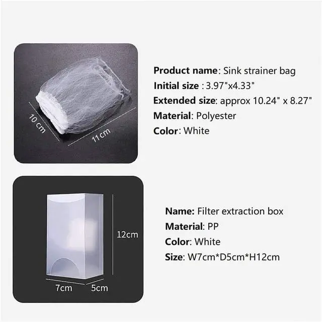 Alt view image 2 of 7 - Kitchen Sink Strainer Mesh Bag- 200 PCS Disposable Sink Net Strainer Filter Bags for Sink Drain for Collecting Kitchen Food Waste Leftover Garbage