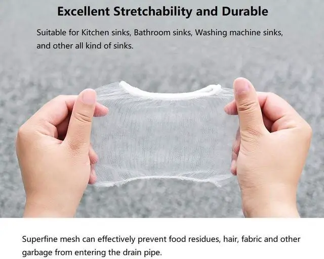 Alt view image 3 of 7 - Kitchen Sink Strainer Mesh Bag- 200 PCS Disposable Sink Net Strainer Filter Bags for Sink Drain for Collecting Kitchen Food Waste Leftover Garbage