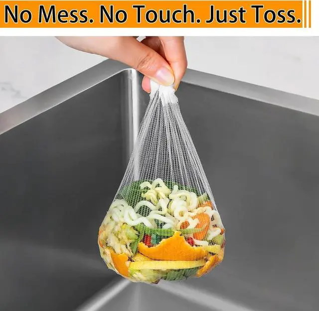 Alt view image 7 of 7 - 400 Pack Disposable Drain Covers for Sourdough, Ultra-Fine Mesh Sink Strainer Bags, Sourdough Drain Catcher Nets for Kitchen Sink, Food Scraps, Hair & Coffee Grounds