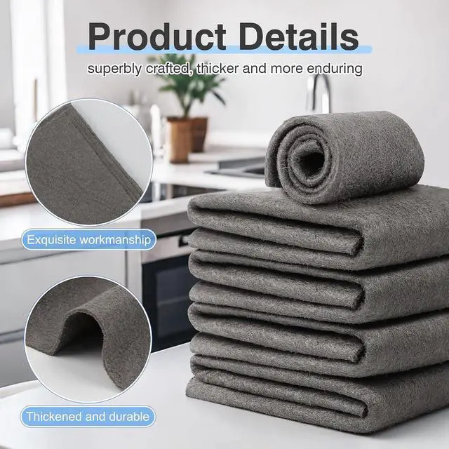 Alt view image 3 of 6 - 10 Pcs Thickened Magic Cleaning Cloth Reuseable, Microfiber Cleaning Cloth