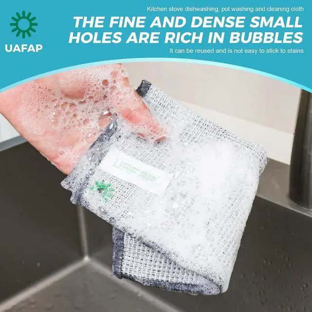 Alt view image 5 of 7 - 12pcs Upgrade 3-Layer Non-Scratch Steel Wool Dish Rags for Washing Dishes