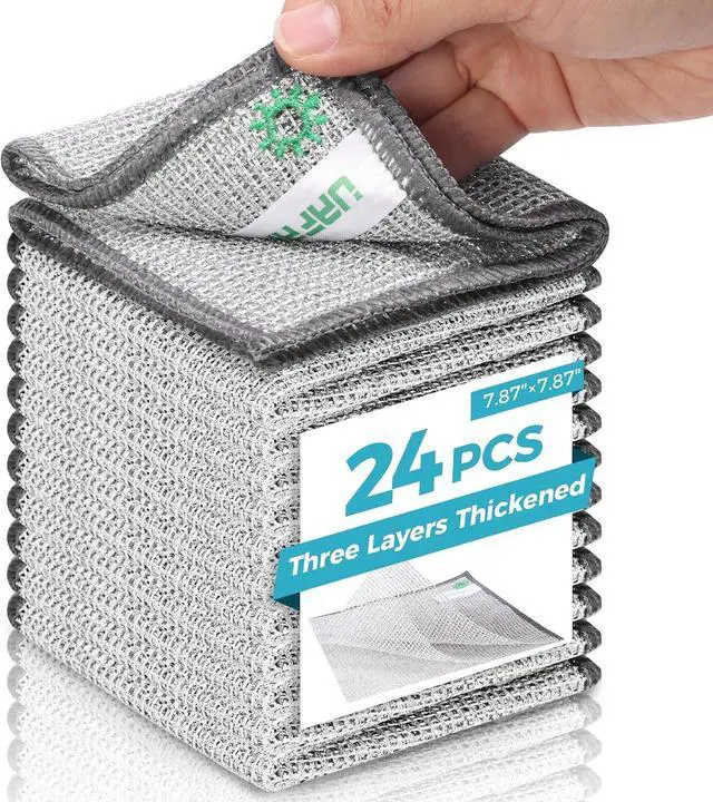 Main image of 24 PCS Non Scratch Wire Dishcloth, Cleans Fast Without Scratching, Stands Up to Stuck-on Grime, Multi-Surface Safe, Wire Dishwashing Rag Cleaning Power for Everyday Jobs 7.87 x 7.87