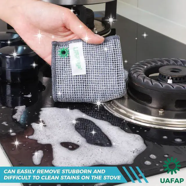 Alt view image 5 of 7 - 12pcs Upgrade 2-Layer Non-Scratch Steel Wool Dish Rags for Washing Dishes