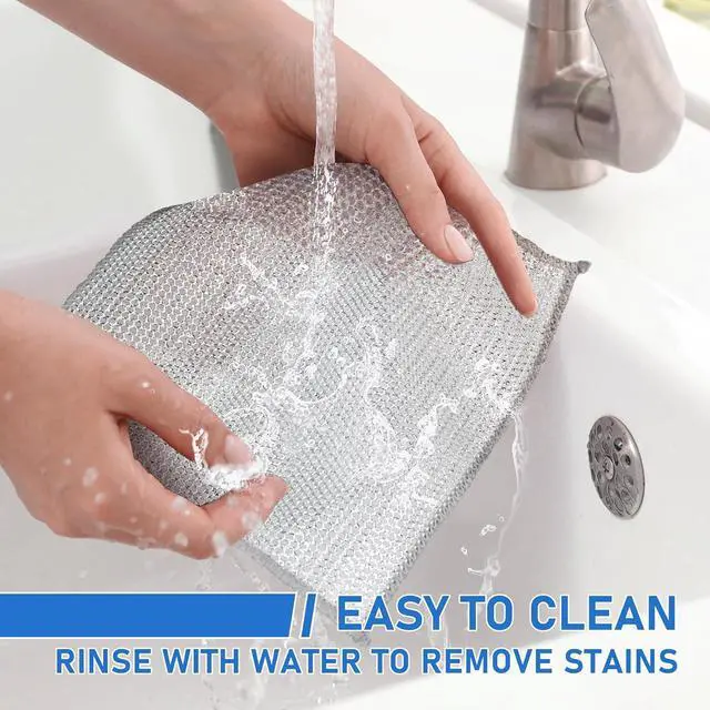 Alt view image 5 of 7 - Aidoclip 30PCS Non Scratch Steel Wool Dishcloth Scrubber Pads Kitchen Set