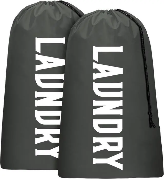 Main image of Laundry Bag, Travel Laundry Bag Machine Washable Dirty Clothes Organizer, Large Enough to Hold 4 Loads of Laundry, Easy Fit a Laundry Hamper or Basket (Gray, 24" x 36")