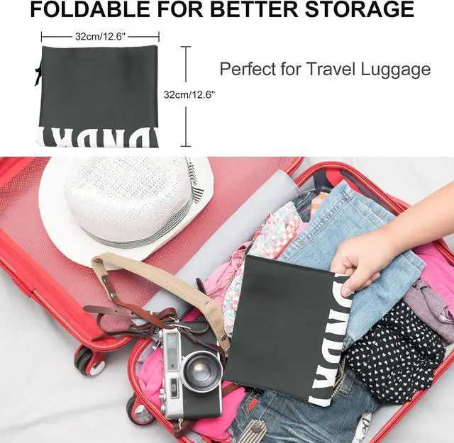 Alt view image 5 of 7 - Laundry Bag, Travel Laundry Bag Machine Washable Dirty Clothes Organizer, Large Enough to Hold 4 Loads of Laundry, Easy Fit a Laundry Hamper or Basket (Gray, 24" x 36")