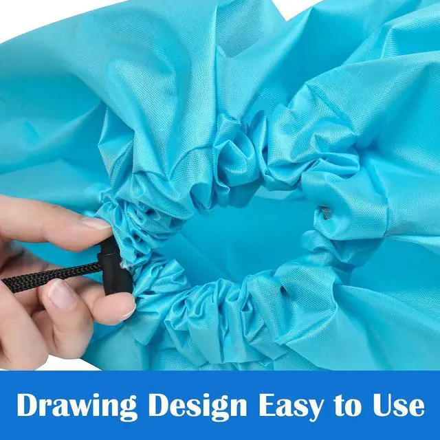 Alt view image 3 of 7 - 2 Pack XL Travel Laundry Bag, Machine Washable Dirty Clothes Organizer, Large Enough to Hold 4 Loads of Laundry, Easy Fit a Laundry Hamper or Basket (Blue + Black, 24" x 36")