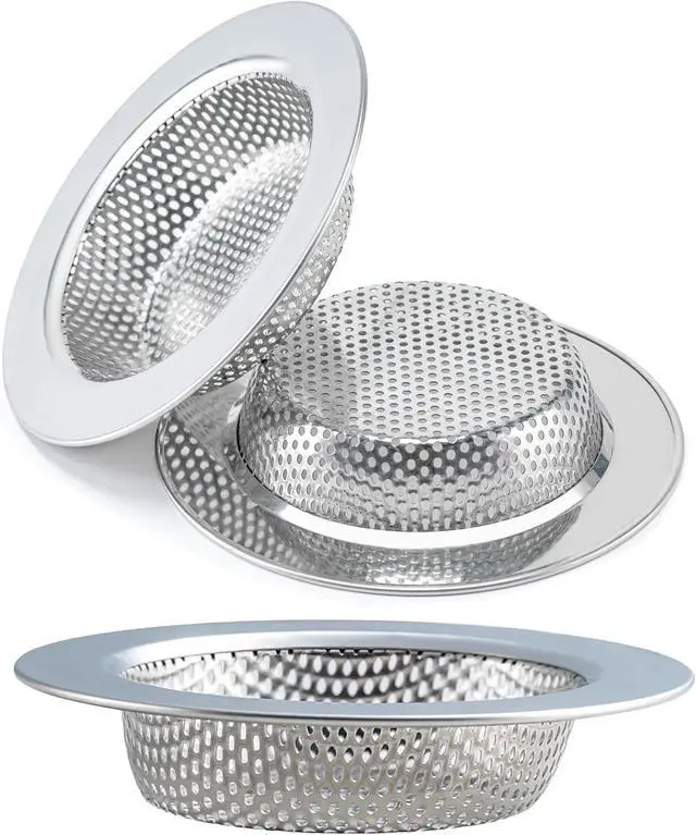 Main image of Honmein 3 Pcs Sink Strainer for Most Kitchen Sink Drain Basket, Upgraded Double-Layer Safe Design Kitchen Sink Strainer (Outer Diameter 4.5 Inch)