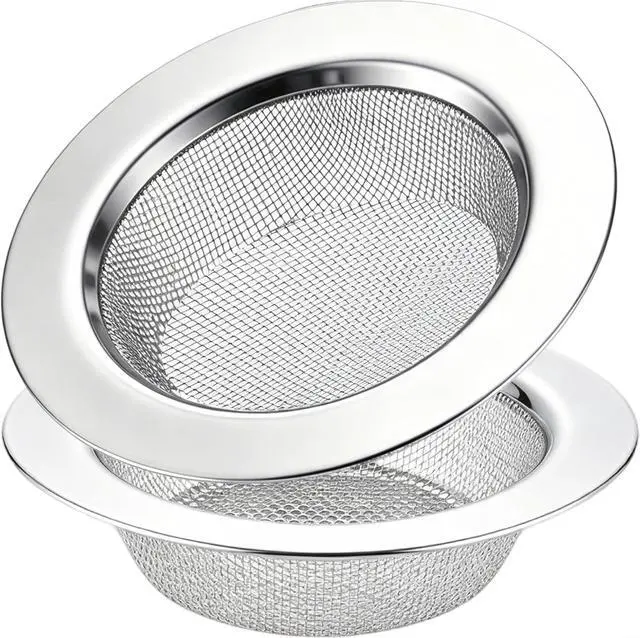 Main image of LASSHSWA 2 PCS Kitchen Sink Strainer Stainless Steel, Kitchen Sink Drain Strainer Sink Strainers with Large Wide Rim 4.5" Diameter for Kitchen Sinks