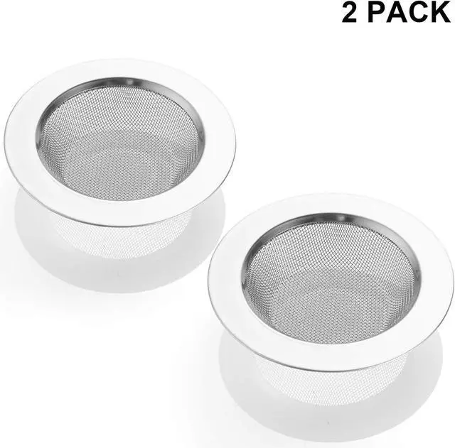 Alt view image 7 of 7 - LASSHSWA 2 PCS Kitchen Sink Strainer Stainless Steel, Kitchen Sink Drain Strainer Sink Strainers with Large Wide Rim 4.5" Diameter for Kitchen Sinks
