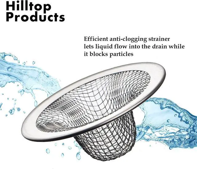 Alt view image 5 of 6 - 6 Pack - 2.125" Top / 1" Basket- Mesh Sink Drain Strainer Hair Catcher for Bathroom Sink, Utility, Slop, Laundry, RV and Lavatory