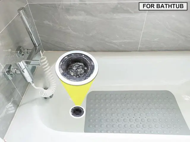 Alt view image 4 of 7 - Seatery 2PCS Tub Drain Hair Catcher - 2.75 inch Shower Drain Mesh Strainer, Stainless Steel Shower Bathtub Drain Cover, Bathroom Sink Strainer Filter Basket for Bathroom Sink, Wash Basin Floor Drain