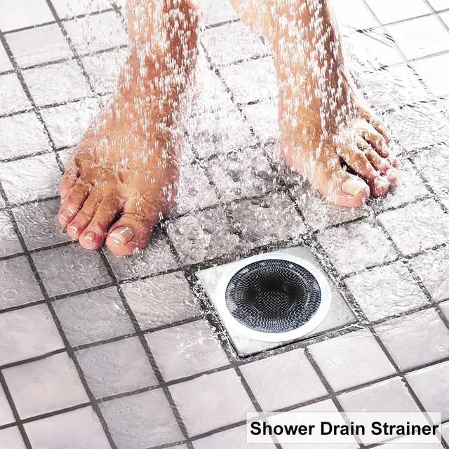 Alt view image 5 of 7 - Seatery 2PCS Tub Drain Hair Catcher - 2.75 inch Shower Drain Mesh Strainer, Stainless Steel Shower Bathtub Drain Cover, Bathroom Sink Strainer Filter Basket for Bathroom Sink, Wash Basin Floor Drain