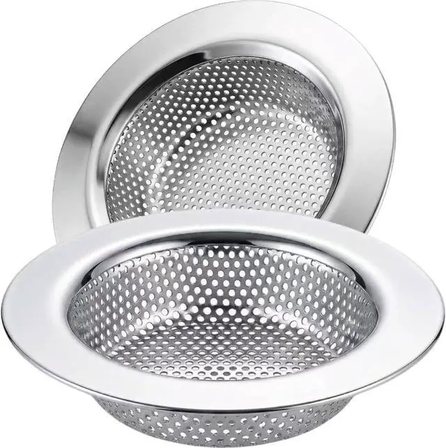 Main image of Kitchen Sink Strainer Stainless Steel, LASSHSWA Kitchen Sink Drain Strainer, Sink Strainers for Kitchen Sinks with Large Wide Rim 4.5" Diameter (2 Pack)