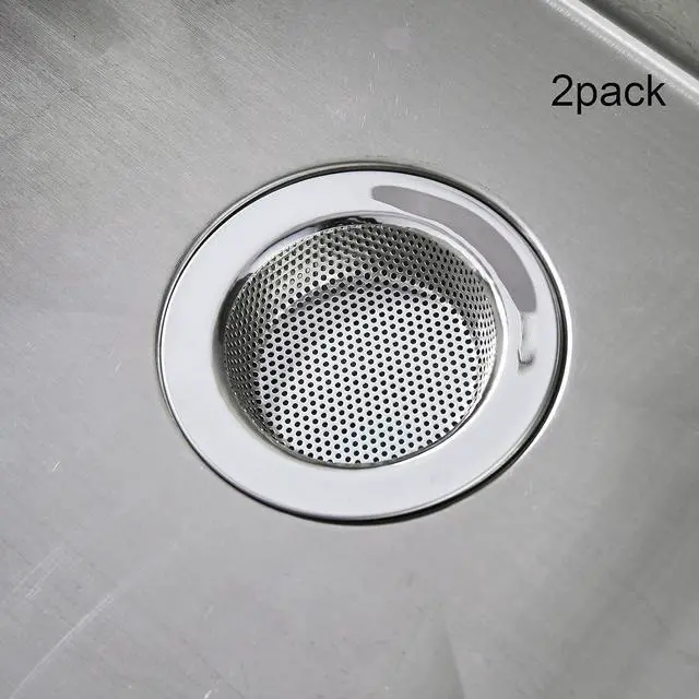 Alt view image 7 of 7 - Kitchen Sink Strainer Stainless Steel, LASSHSWA Kitchen Sink Drain Strainer, Sink Strainers for Kitchen Sinks with Large Wide Rim 4.5" Diameter (2 Pack)