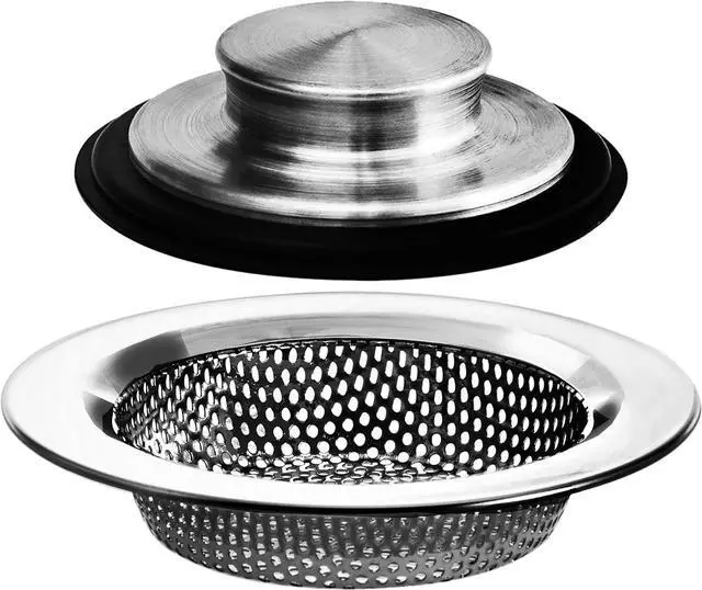 Main image of 2PCS - Kitchen Sink Drain Strainer and Anti-Clogging Stopper Drainer Set for Standard 3-1/2 Inch