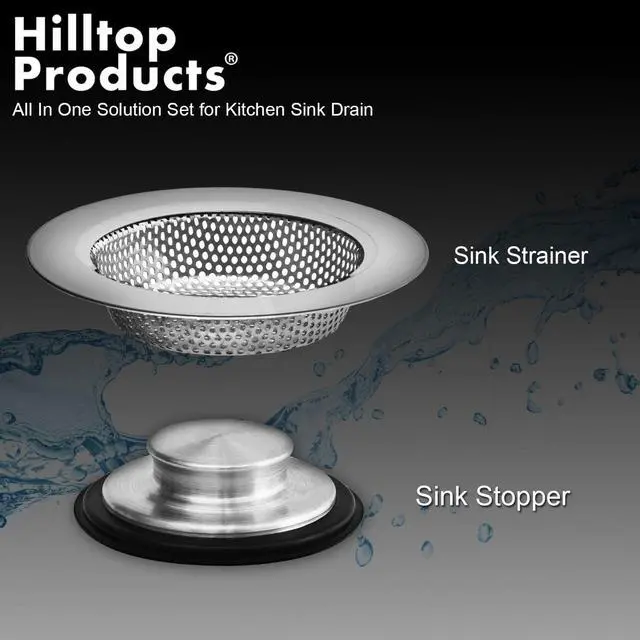 Alt view image 4 of 6 - 2PCS - Kitchen Sink Drain Strainer and Anti-Clogging Stopper Drainer Set for Standard 3-1/2 Inch