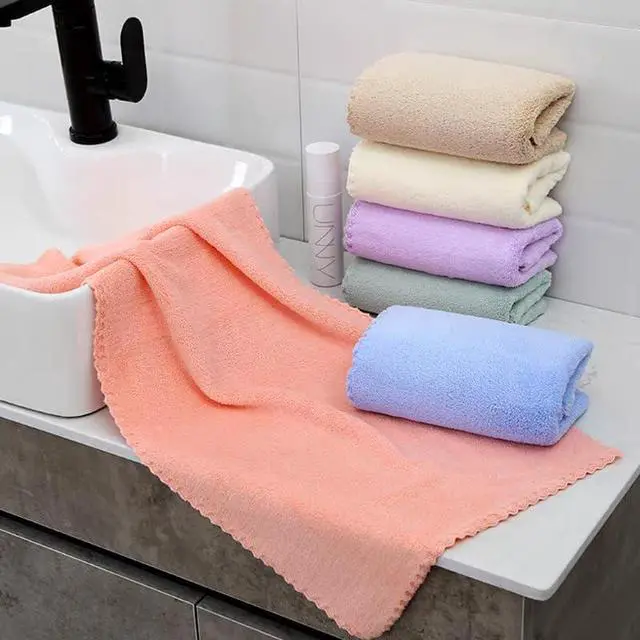 Alt view image 5 of 7 - Microfiber Washcloths 5 Pack 29.5" x 13.8" Soft Feel Fingertip Towels quick Drying Coral Velvet Wash Cloths Ultra Soft, Quick-Drying & Multipurpose Face & Hand Towels for Bathroom, Spa, and Gym Towel.