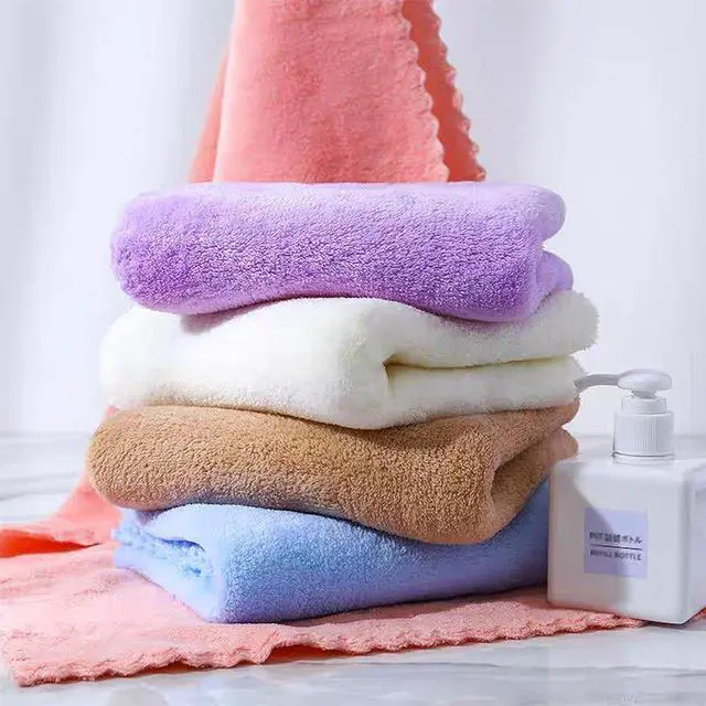 Alt view image 2 of 7 - Microfiber Washcloths 5 Pack 29.5" x 13.8" Soft Feel Fingertip Towels quick Drying Coral Velvet Wash Cloths Ultra Soft, Quick-Drying & Multipurpose Face & Hand Towels for Bathroom, Spa, and Gym Towel.