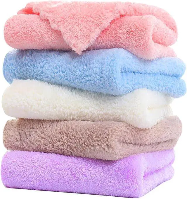 Main image of Microfiber Washcloths 5 Pack 29.5" x 13.8" Soft Feel Fingertip Towels quick Drying Coral Velvet Wash Cloths Ultra Soft, Quick-Drying & Multipurpose Face & Hand Towels for Bathroom, Spa, and Gym Towel.