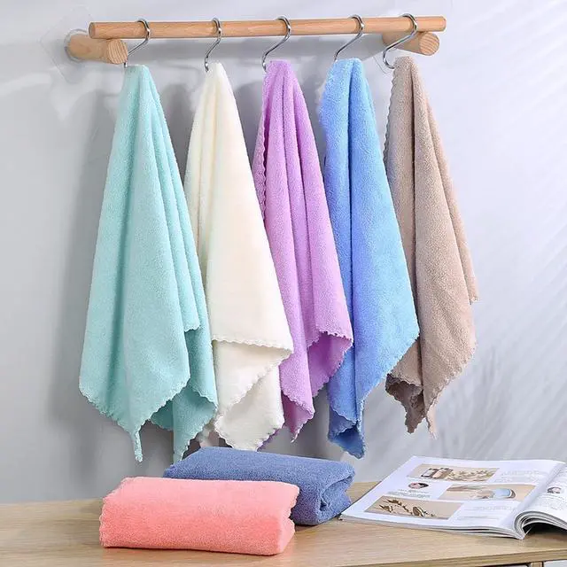 Alt view image 7 of 7 - Microfiber Washcloths 5 Pack 29.5" x 13.8" Soft Feel Fingertip Towels quick Drying Coral Velvet Wash Cloths Ultra Soft, Quick-Drying & Multipurpose Face & Hand Towels for Bathroom, Spa, and Gym Towel.