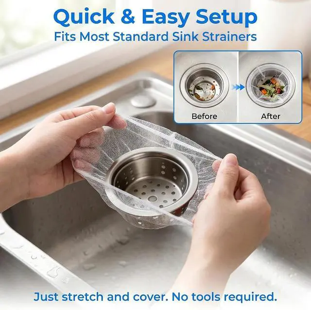 Alt view image 6 of 7 - RAINFLOW 400 Pack Disposable Drain Covers for Kitchen Sink Strainers