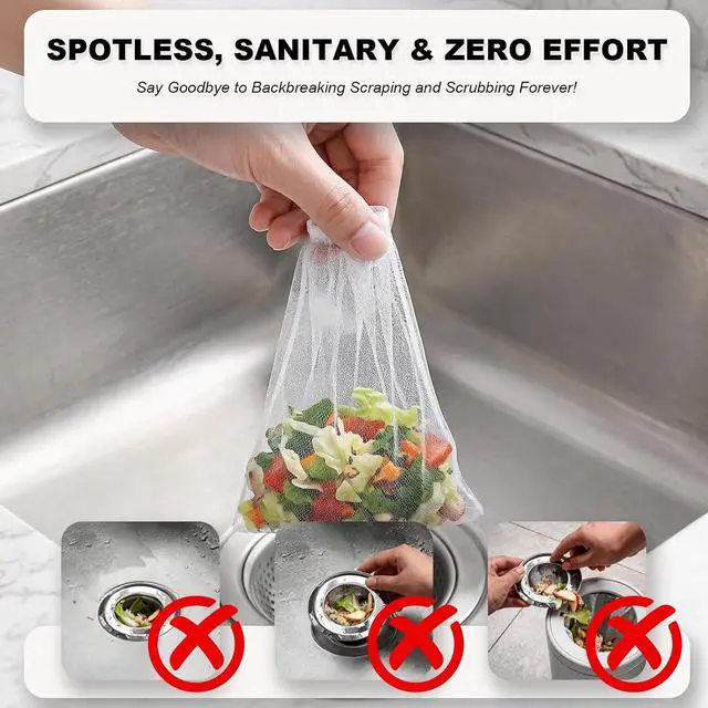 Alt view image 2 of 6 - WYIRONG 250 Pack Disposable Drain Covers, Disposable Mesh Sink Strainer Pouches for Sourdough, One Use Sourdough Drain Catcher Mesh Cover Nets for Kitchen Sink, Strainer Pouches Kitchen and Bathroom