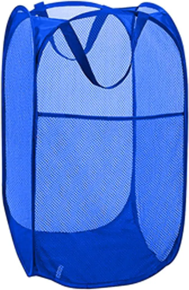 Main image of Larpur Mesh Laundry Basket, Pop up Laundry Hamper with Handles, Collapsible Clothes Basket for Travel, College, Dorm, Royal Blue