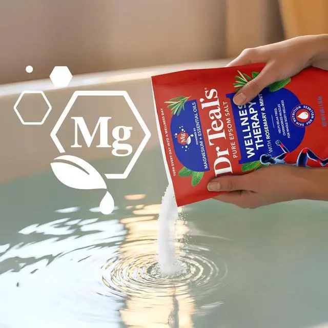 Alt view image 5 of 7 - Dr Teal's Epsom Salt Magnesium Soak, Wellness Therapy with Rosemary & Mint, 3 lbs