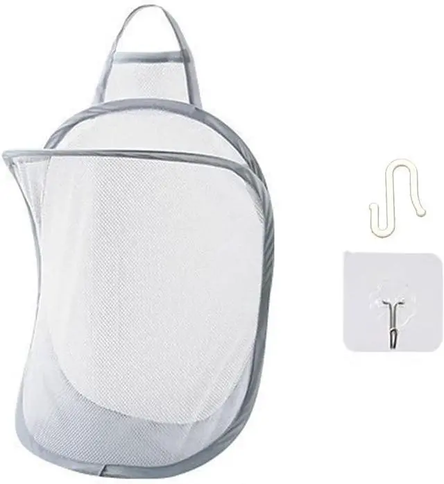 Main image of Mesh Collapsible Small Wall Laundry BasketsHanging Laundry Hamperfor Hotel, University Dormitory Use by HHSSALIN (1, CLASSIC)