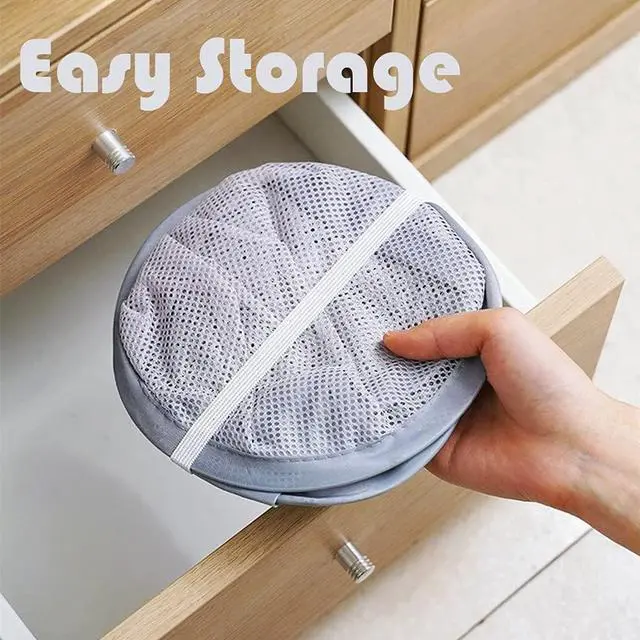 Alt view image 4 of 7 - Mesh Collapsible Small Wall Laundry BasketsHanging Laundry Hamperfor Hotel, University Dormitory Use by HHSSALIN (1, CLASSIC)