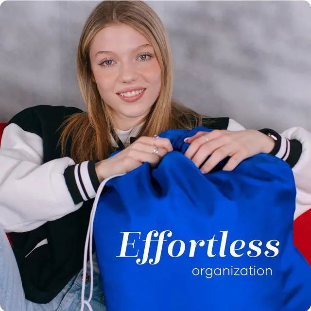 Alt view image 3 of 7 - Handy Laundry Nylon XL - Large Capacity with Locking Drawstring, Machine Washable, Fits Laundry Baskets or Hampers, Holds 3 Loads of Clothes - Royal Blue (Pack of 2)