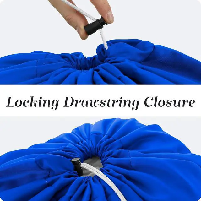 Alt view image 6 of 7 - Handy Laundry Nylon XL - Large Capacity with Locking Drawstring, Machine Washable, Fits Laundry Baskets or Hampers, Holds 3 Loads of Clothes - Royal Blue (Pack of 2)