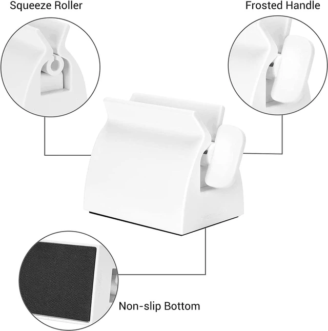 Alt view image 3 of 7 - 2pcs Rolling Tube Toothpaste Squeezer Toothpaste Seat Holder Stand for Bathroom AccessoriesMilky