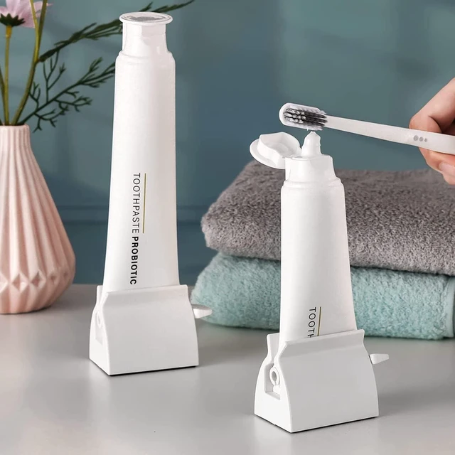 Alt view image 6 of 7 - 2pcs Rolling Tube Toothpaste Squeezer Toothpaste Seat Holder Stand for Bathroom AccessoriesMilky