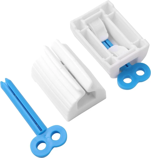 Alt view image 3 of 7 - JIAKAI 2pcs Rolling Tube Toothpaste Squeezer Toothpaste Seat Holder Stand for Bathroom AccessoriesBlue