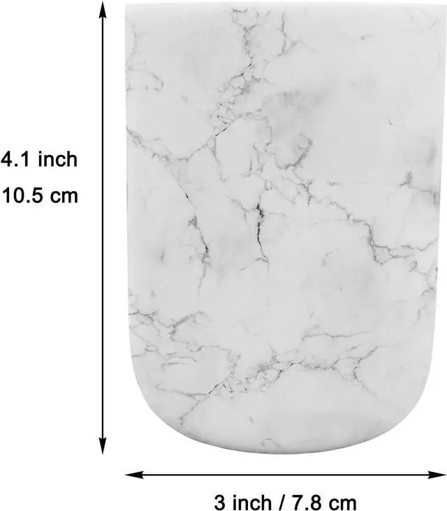 Alt view image 3 of 7 - Toothbrush Holder Polyresin Toothbrush Organizer,Marble Style Bathroom Accessories,Toothpaste Holder Makeup Brushes Cup Razors Holder for Bathroom Vanity Countertop,Ideal for Home,Hotel