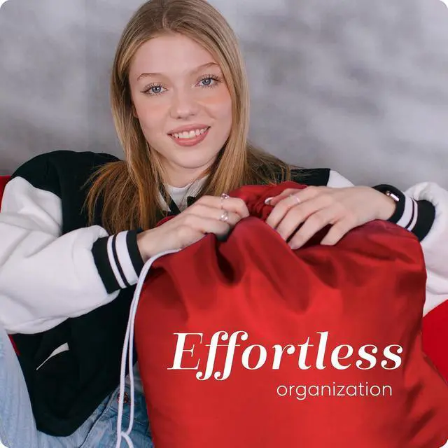 Alt view image 3 of 7 - Handy Laundry Nylon XL - Large Capacity with Locking Drawstring, Machine Washable, Fits Laundry Baskets or Hampers, Holds 3 Loads of Clothes - Red (Pack of 2)