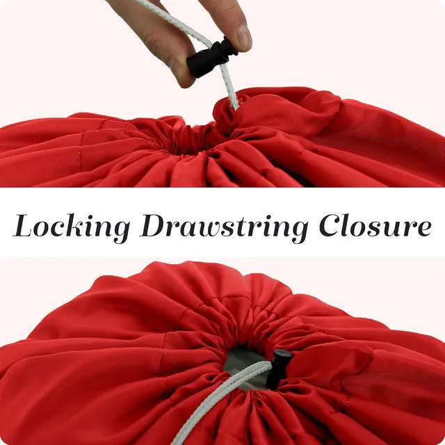 Alt view image 6 of 7 - Handy Laundry Nylon XL - Large Capacity with Locking Drawstring, Machine Washable, Fits Laundry Baskets or Hampers, Holds 3 Loads of Clothes - Red (Pack of 2)