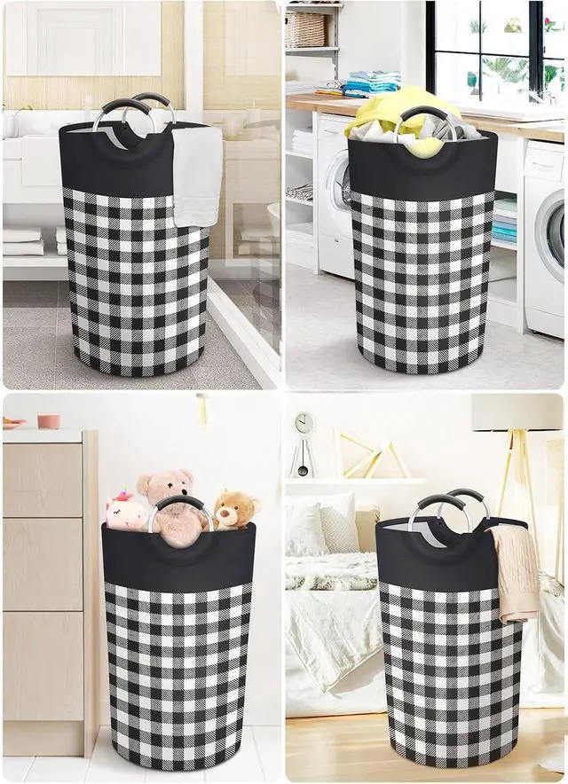 Alt view image 6 of 7 - BlissTotes Laundry Basket, Laundry Hamper, Hampers for Laundry, Clothes Baskets Collapsible With Handles Waterproof For Bathroom Storage College Dorm, Family (Black, L)