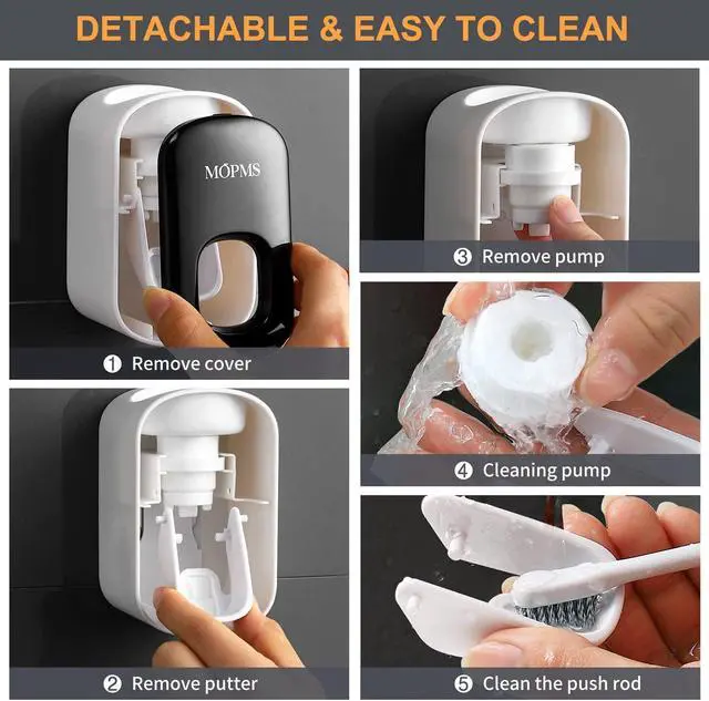 Alt view image 5 of 7 - MOPMS Automatic Toothpaste Dispenser Wall Mounted for Kids and Adult 1Pcs