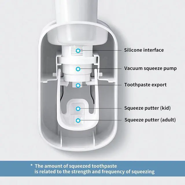 Alt view image 7 of 7 - MOPMS Automatic Toothpaste Dispenser Wall Mounted for Kids and Adult 1Pcs