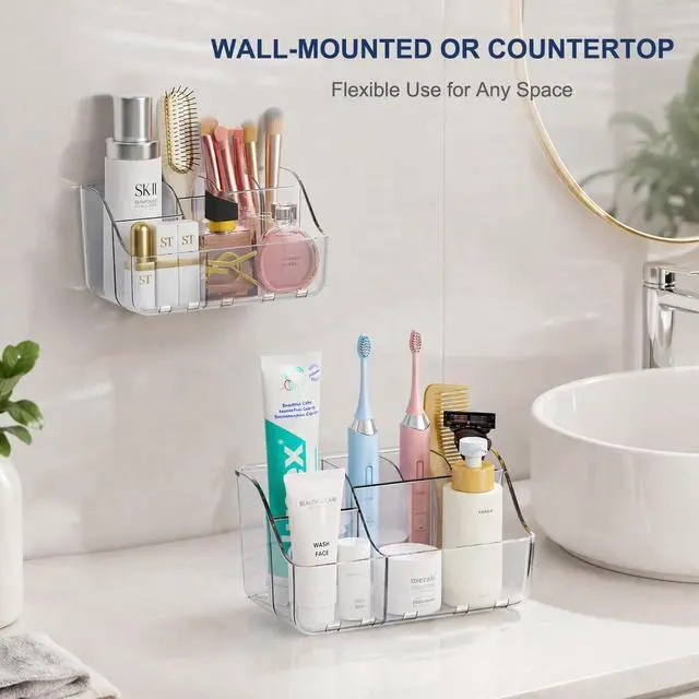 Alt view image 4 of 7 - Sotfamily Clear Kids Toothbrush Holders for Bathrooms, 1 Pack(No-Drill)