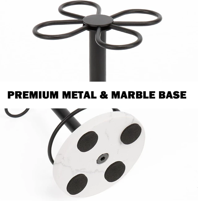 Alt view image 6 of 7 - Toothbrush Holder Stand for Bathroom, Metal Toothbrush Organizer with Marble Base, Toothbrush Storage Collection for Family, Suitable for Home Hotel Countertop Vanity (Small, Matte Black)
