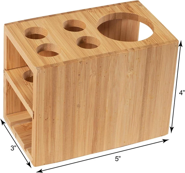 Alt view image 2 of 4 - Bamboo Naturals Toothbrush Holder, Stores 4 Toothbrushes and 1 Toothpaste, Made of 100% Sustainable Bamboo, Stylish Bathroom Organizer Accessory, Easy to Clean and Odor Resistant