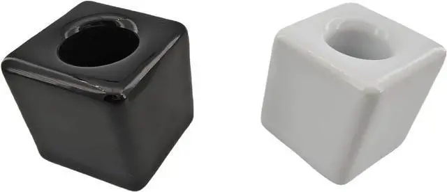 Main image of 2 Pack Ceramic Toothbrush Holders, Black & White