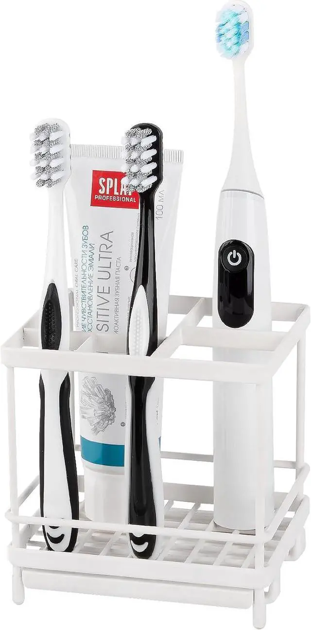 Main image of Electric Toothbrush Holders for Bathrooms Toothpaste Organizer, White