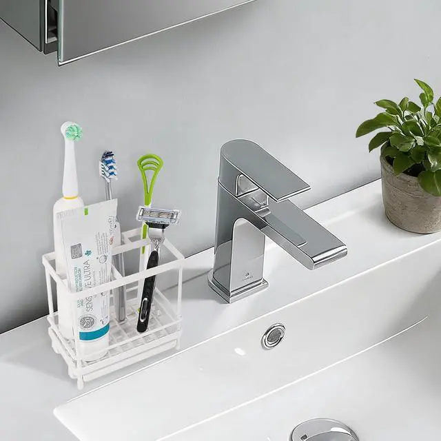 Alt view image 2 of 7 - Electric Toothbrush Holders for Bathrooms Toothpaste Organizer, White